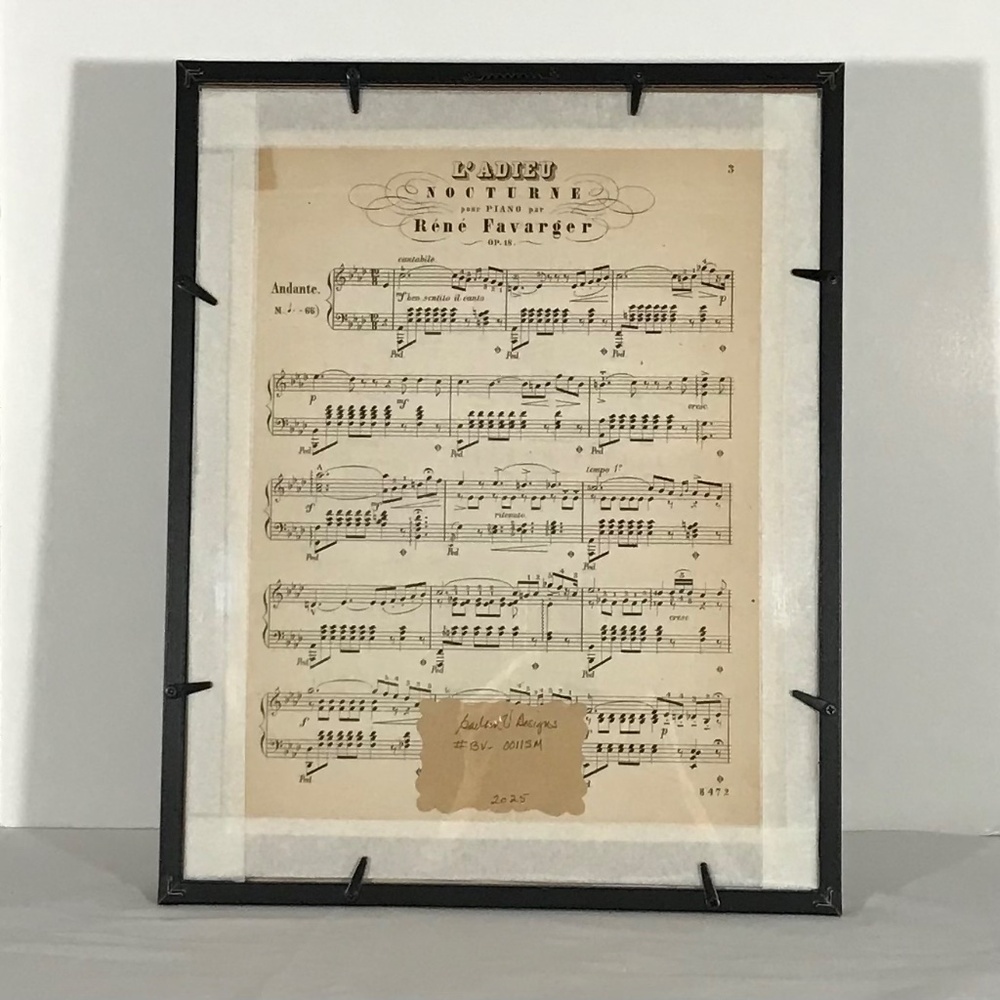 Custom Sheet Music Wall Art -Classical Series "L 'Adieu Nocturne" - Picture 3 of 4